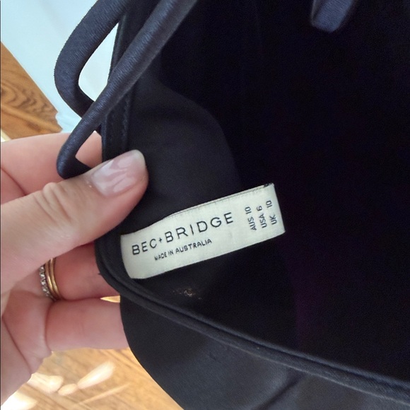 Bec + Bridge Dreamer Tie Back Maxi Dress Elegant Black Evening Gown - Picture 10 of 10